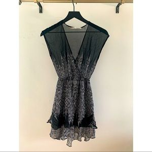 Sheer black and white patterned top